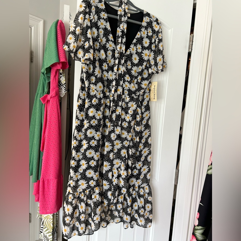 Black floral summer dress